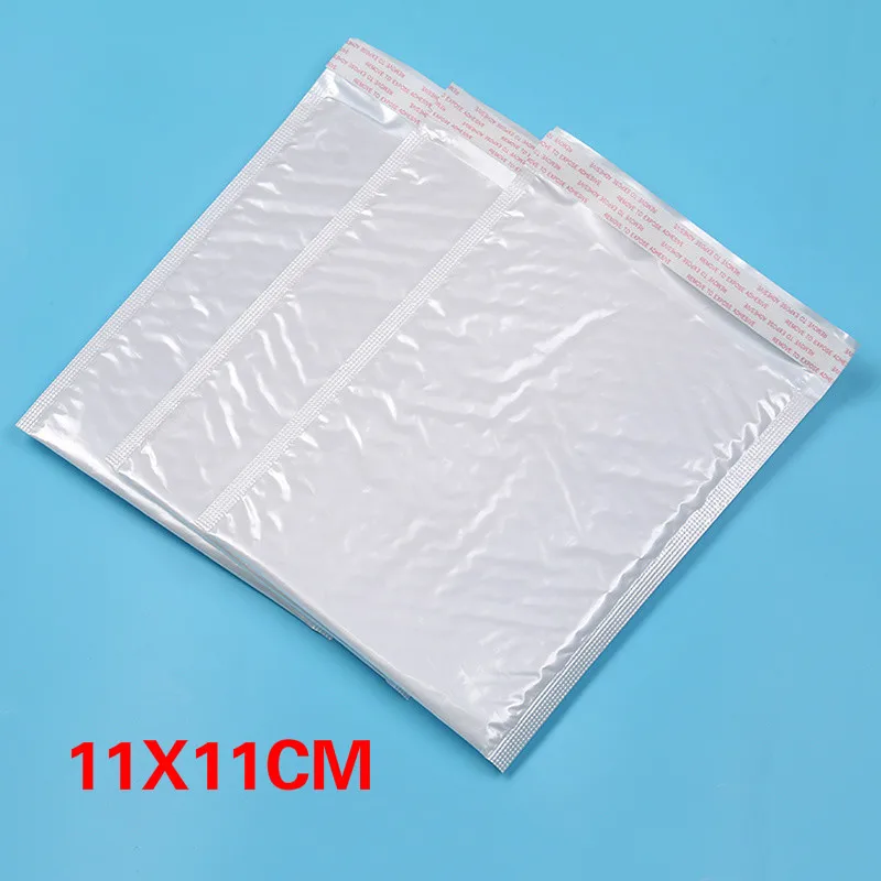 10PCS 11*11cm White Foam Envelope Bag Mailers Padded Shipping Envelope With Bubble Mailing Bag Christmas Package Gift Holders