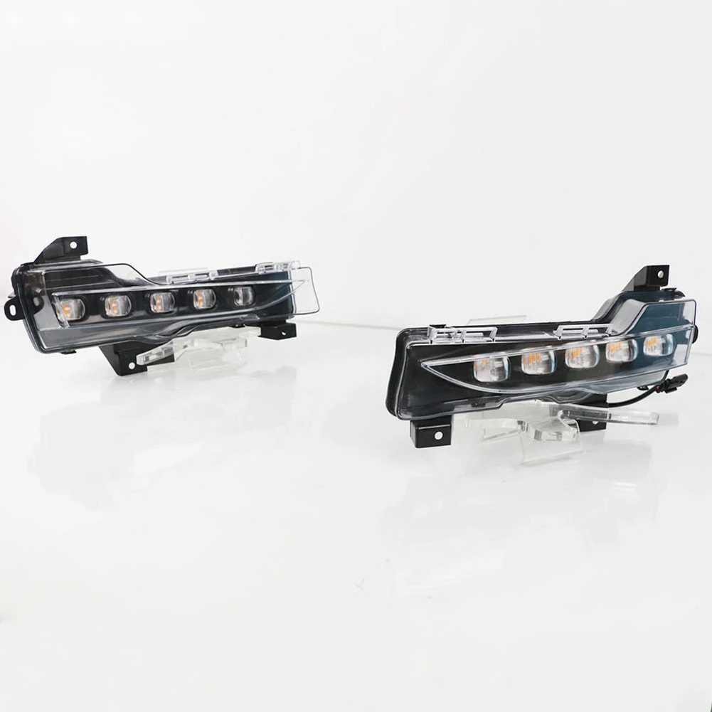 2 Pieces Car LED Daytime Running Lights for Tesla Model 3 2018 2019 2020 2021 Assembly Front Fog Light Flowing Turn Signal DRL