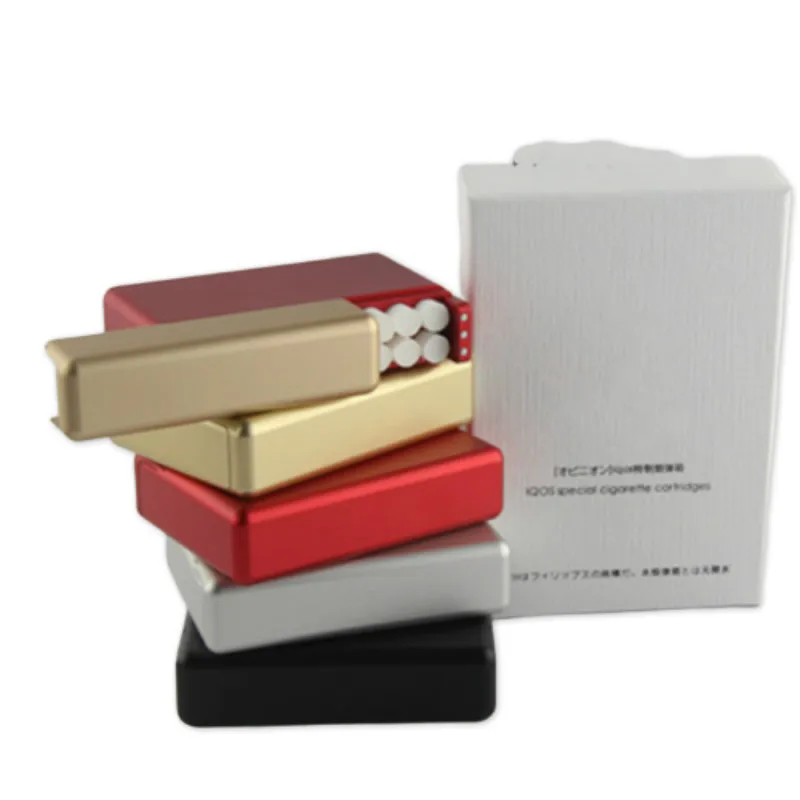 Cartucce IQS scatola portaoggetti in lega di alluminio 18 bastoncini portasigarette elettronico per AIKOS Heets Marlboro Fiit