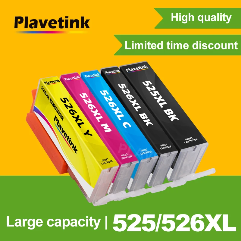 Plavetink Ink Cartridge For Canon PGI 525 PGI525 PGI-525 CLI 526 For PIXMA iP4850 iP4950 MG5150 MG5250 MG6150 MG8150 Printer Ink