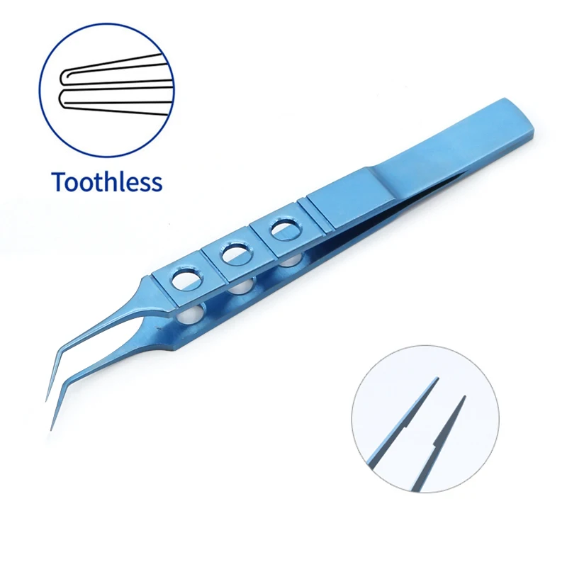 BEST New Mcpherson Tying Forcep 85mm with tying platform Toothless tweezers ophthalmic surgical instrument