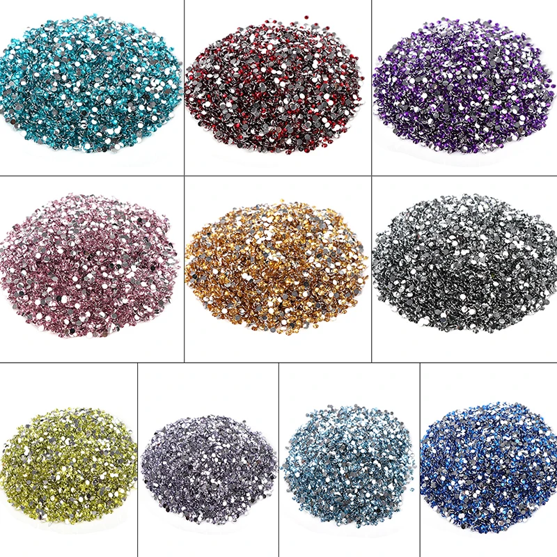 

10000pcs Mixed Sizes Nail Art Rhinestone AB Colors Glass Nail Rhinestone Glitter Strass for Nail Art Wholesale