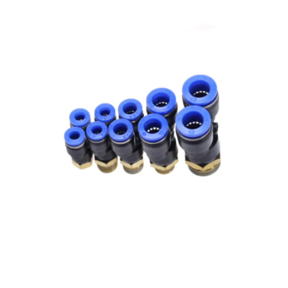 1Pcs Y type Tee Air Pneumatic fittings quick Connector PX4 6 8 10 12mm to Male thread M5