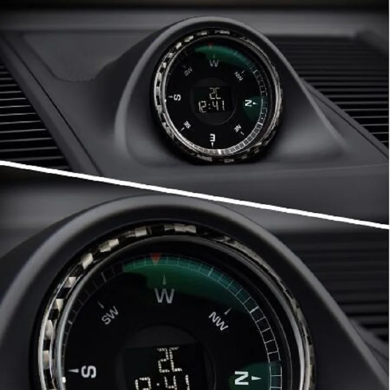 Fit For Porsche Macan Accessories Carbon Fiber Clock Panel Condition Panel Cover Trim Car Stickers Styling Interior 2014-2018