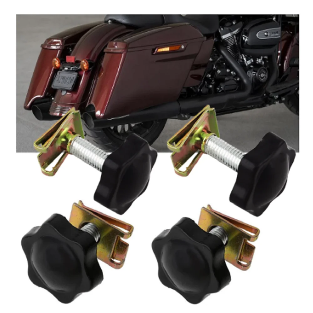 Black Motorcycle Saddlebag Locks Mounting Security Theft Deterrent Bracket Hardware Screw Bolt for Harley Touring  1988-2018