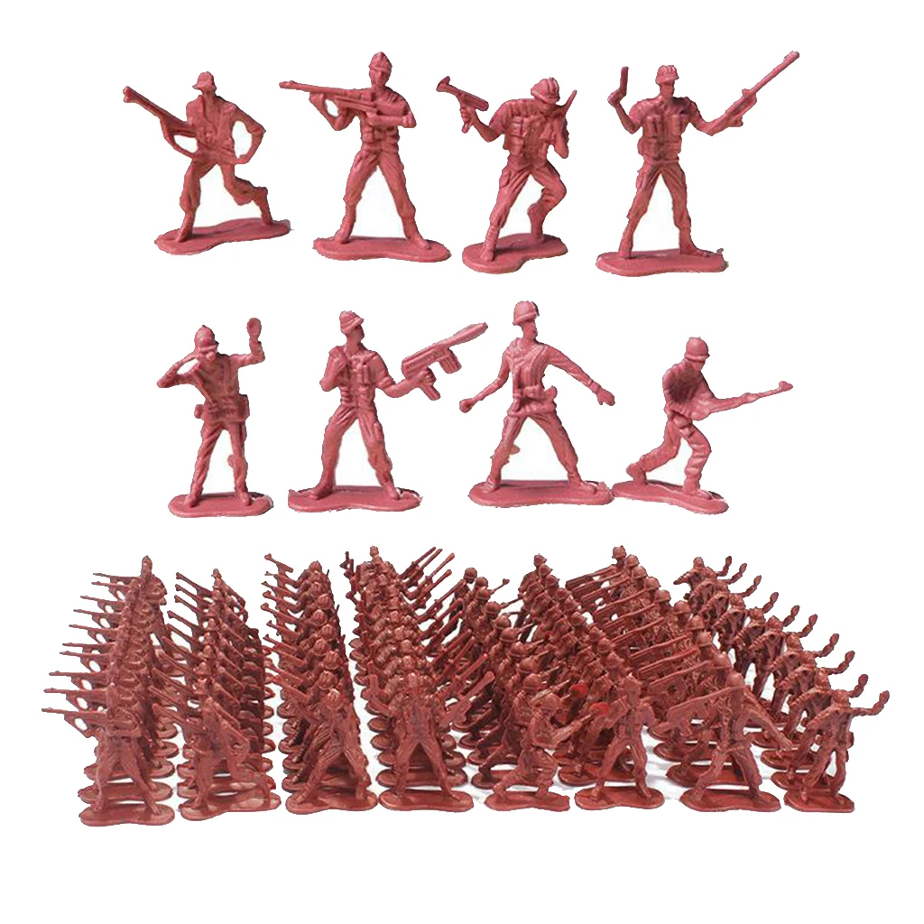 100Pcs 4.5cm Plastic Soldier Toys Static Small Soldier Person Military Model Building Kits Children Toys Wholesale Mixed Batch