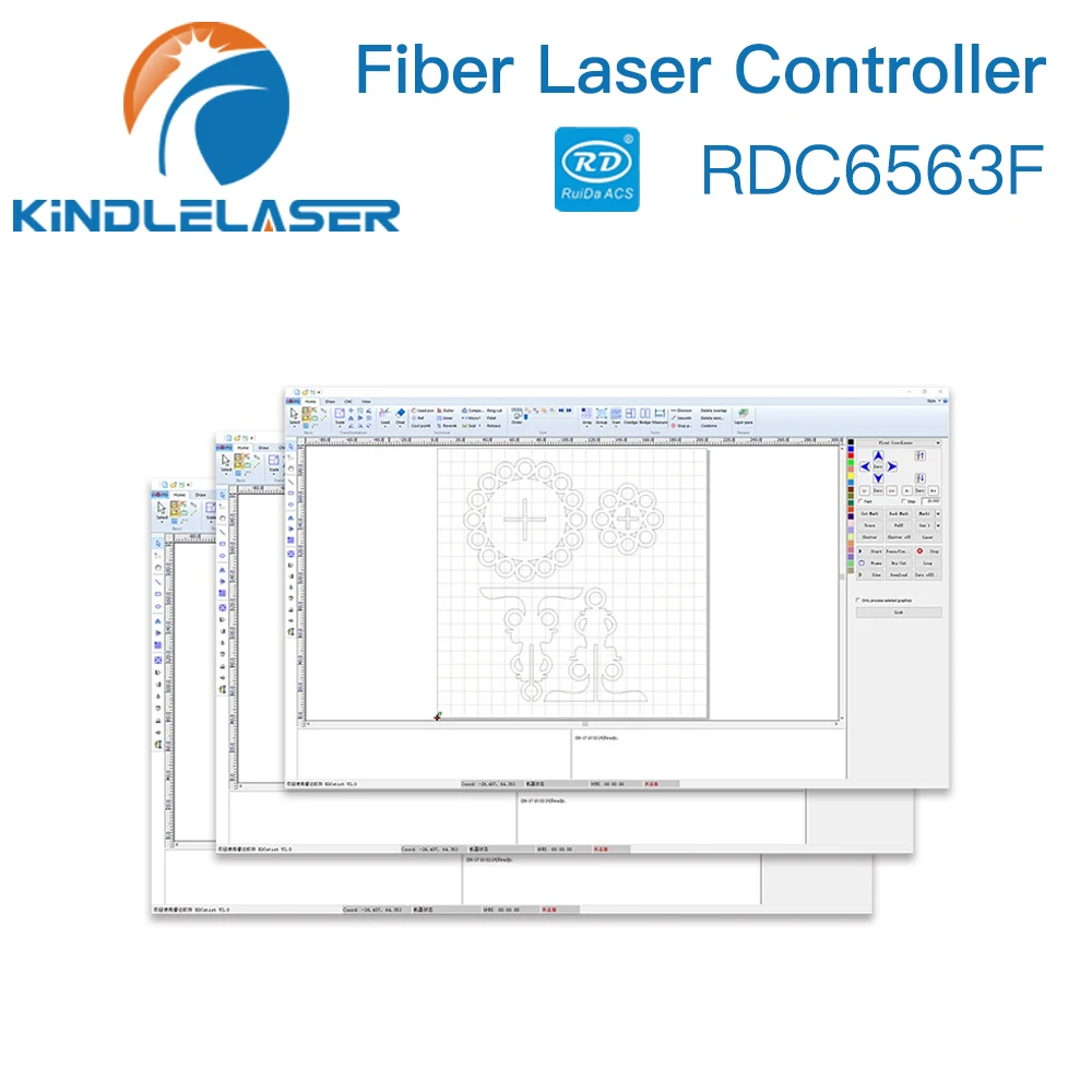 KINDLELASER Original Fiber Laser Controller Ruida RDC6563F Auto-calibration Three Axis Control for 1064nm Fiber Cutting Machine