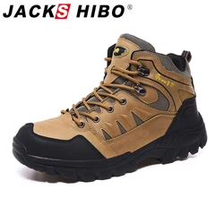 Jackshibo sapatos de caminhada ao ar livre dos homens montanhista escalada tênis à prova dwaterproof água tático caminhadas botas