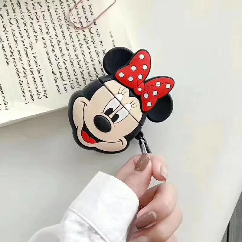Disney kreskówka myszka miki Minne silikonowe etui do Airpods 1 2 ochronna Bluetooth bezprzewodowe ładowanie słuchawek pokrywa dla Airpods Pro