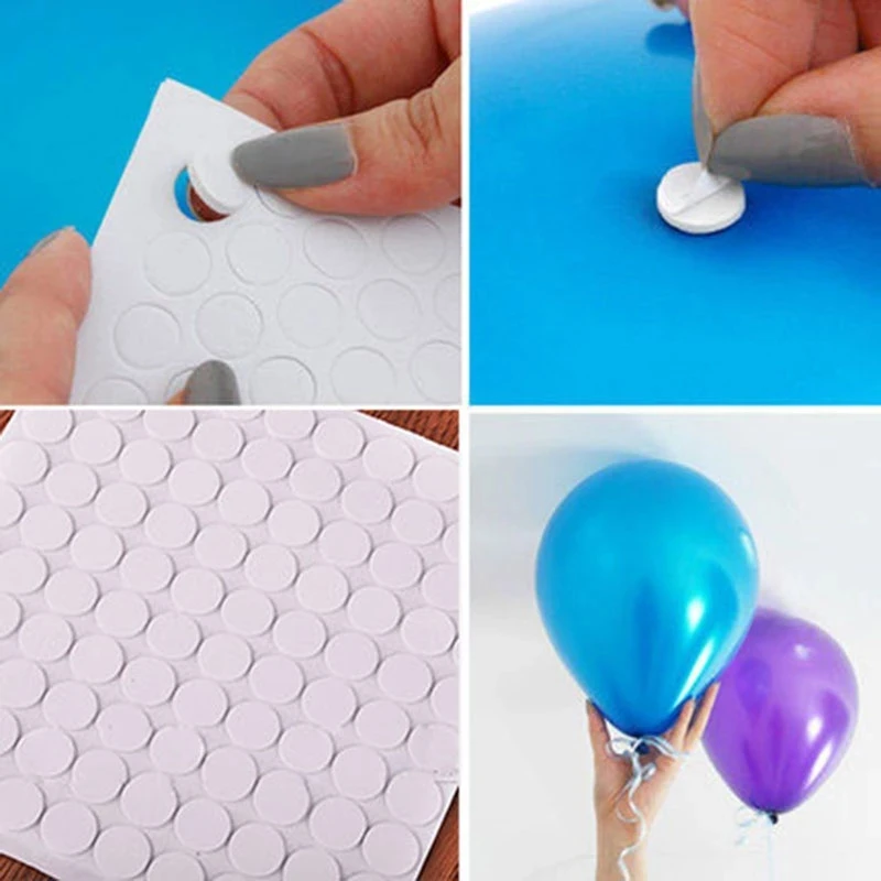 200pcs Points White Balloon Attachment Glue Dot Balloon Wall Ceiling Adhesive Stickers Wedding Birthday Party Baby Shower Decor