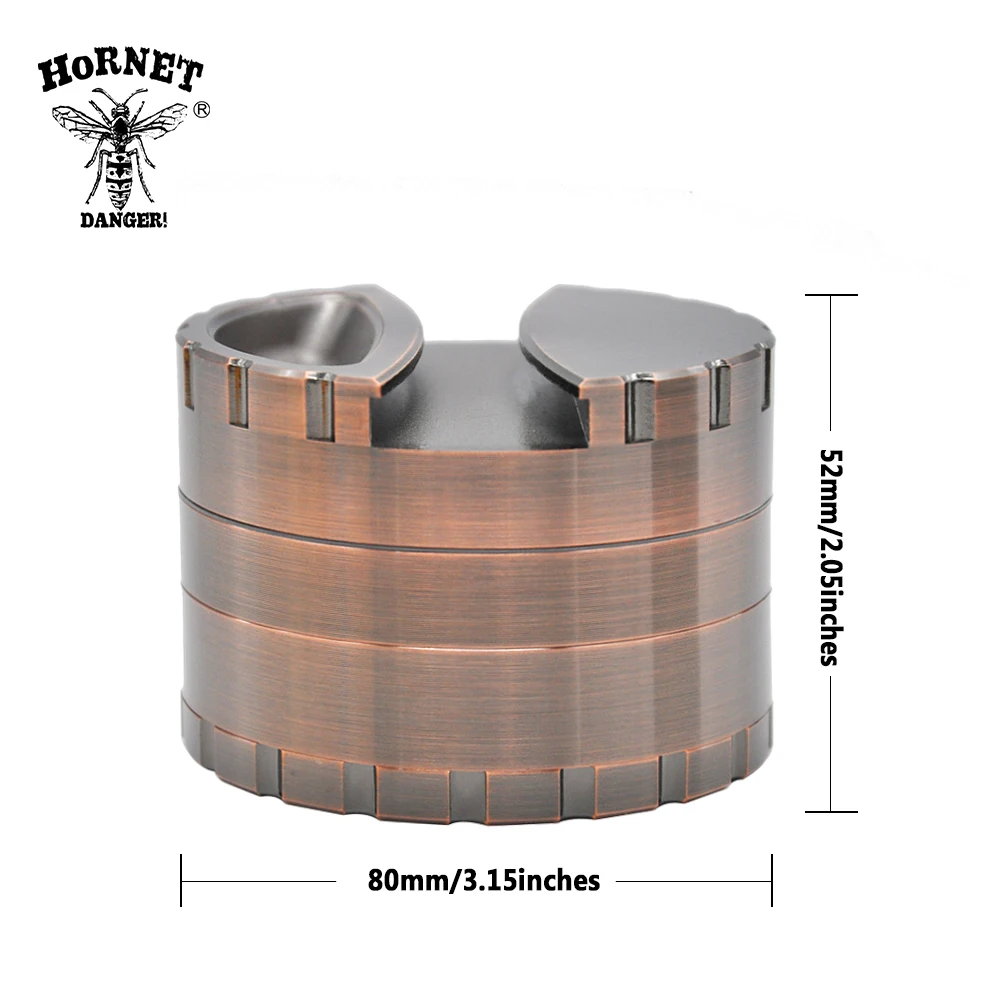 HORNET  80MM 4 Piece Heavy Zinc Alloy Herb Grinder Accessories