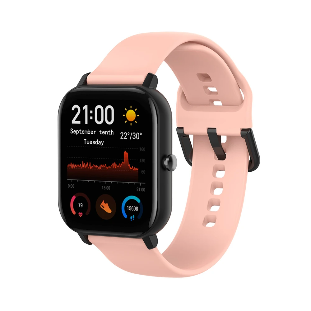 Ремешок силиконовый для Amazifit GTS, спортивный сменный Браслет для amazifit GTR 42 мм, l s, 20 мм
