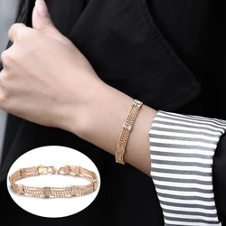 8mm Womens Girls Men 585 Rose Gold Color Bead Bracelet Link Chain Female Bangle Fashion Jewelry Gift CB33