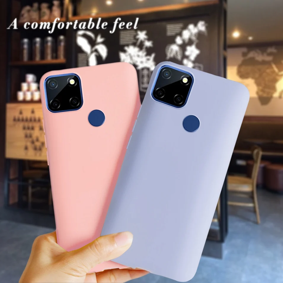 Liquid Silicone Case For Realme C12 C25 Narzo20 Narzo 30A Soft Phone Back Cover For Realme C12 C25 Coque Realme Narzo 20 30A