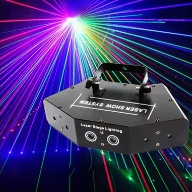 Hot sell Stage Laser Light RGB Full Color Six lens Line Effect Laser Club DJ Show Disco Light Projector DMX512 Scan laser lights