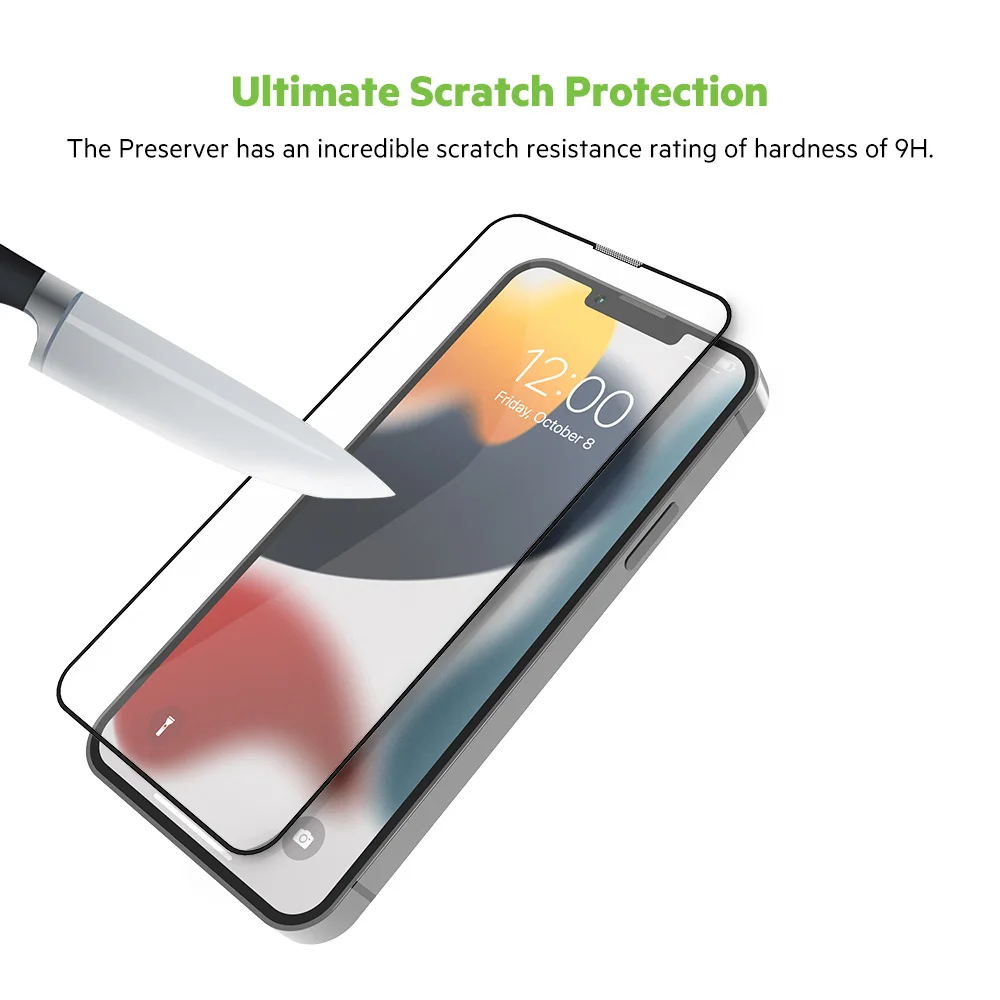 New JCPAL Speaker Dust Cover Tempered Glass Ultra Clear Screen Protector Anti-Glare Full Cover Edge for iPhone 13 Pro Max mini