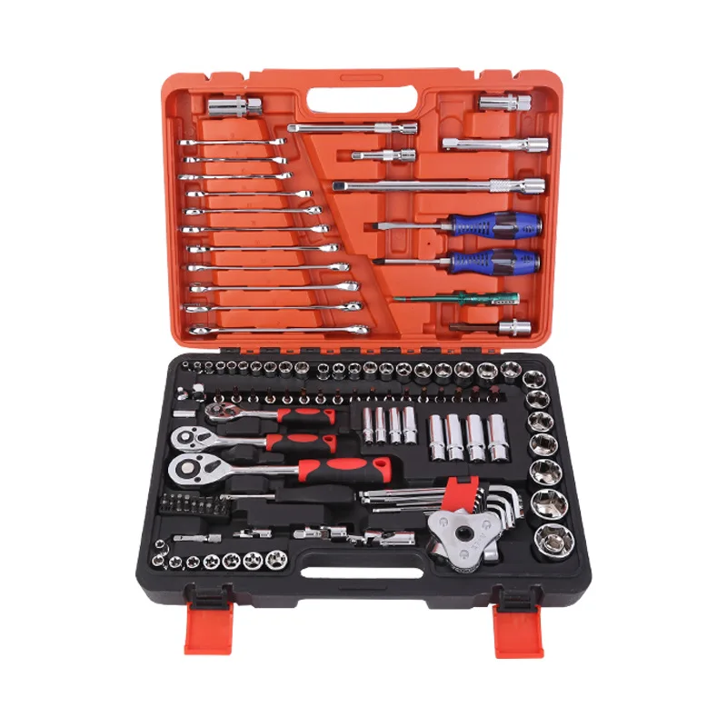 Factory Direct Car Repair Kit 121 Sets of Socket Wrench Combination Tools Hardware Toolbox