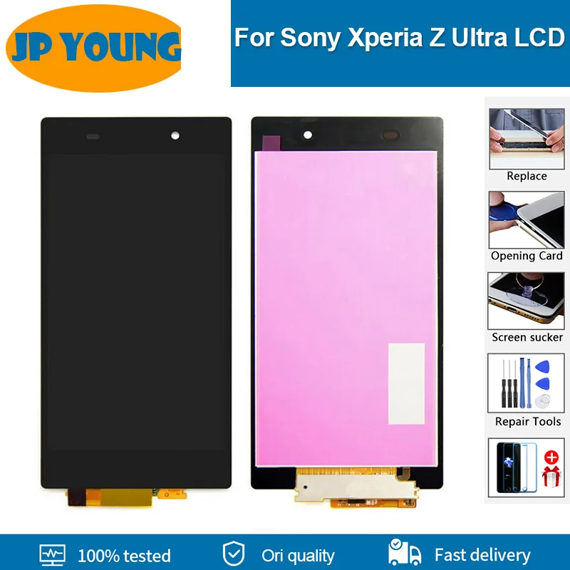 Oryginalny wyświetlacz LCD do SONY Xperia Z Ultra XL39h XL39 C6833 Digitizer z ekranem dotykowym do SONY Xperia Z Ultra lcd z ramką