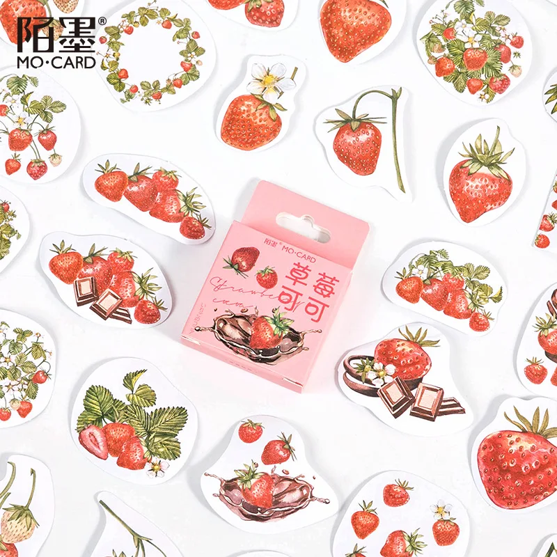 46 pcs/set Delicious Strawberry Ins Girly Paper Stickers Scrapbooking Diy Diary Stationery Sticker Office Decor