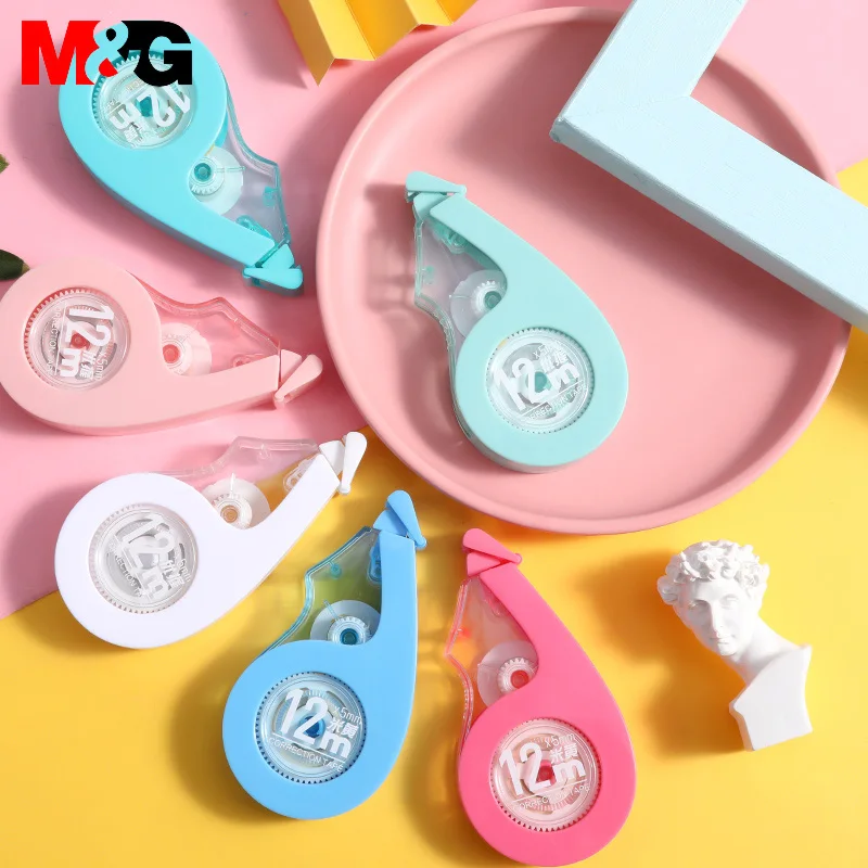 12PCS M&G 144m Roller Big Capacity White/Beige Correct Belt Correction Tape Student Office School Stationery Supplies