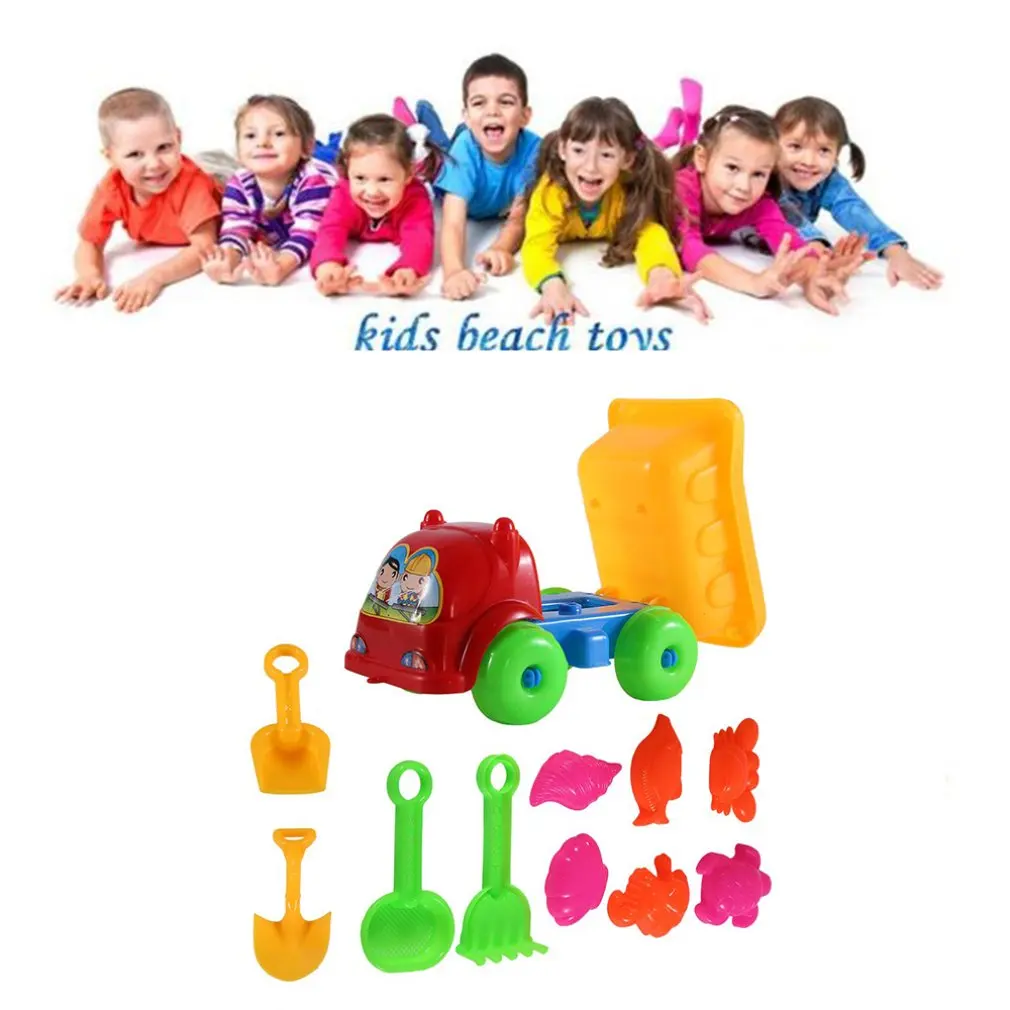 11Pcs/set Children Kids Beach Toys Set Summer Sand Play Sand Dredging Tools for Beach Play Sand Water Game Play Cart Toys