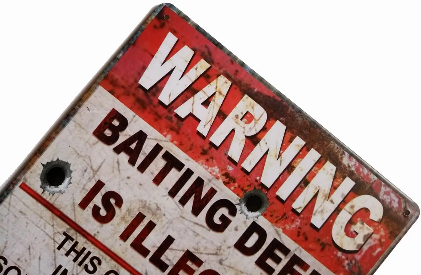 ERLOOD Warning Baiting Deer is Illegal Metal Tin Sign, Tin Signs Vintage Coffee Wall Coffee & Bar Decor,Size 12 X 8