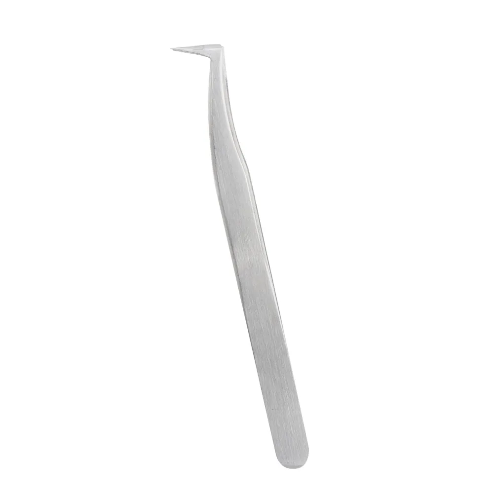 L Shape Stainless Steel Precision Curved Pointed Tweezers for Volume Eyelash Extension