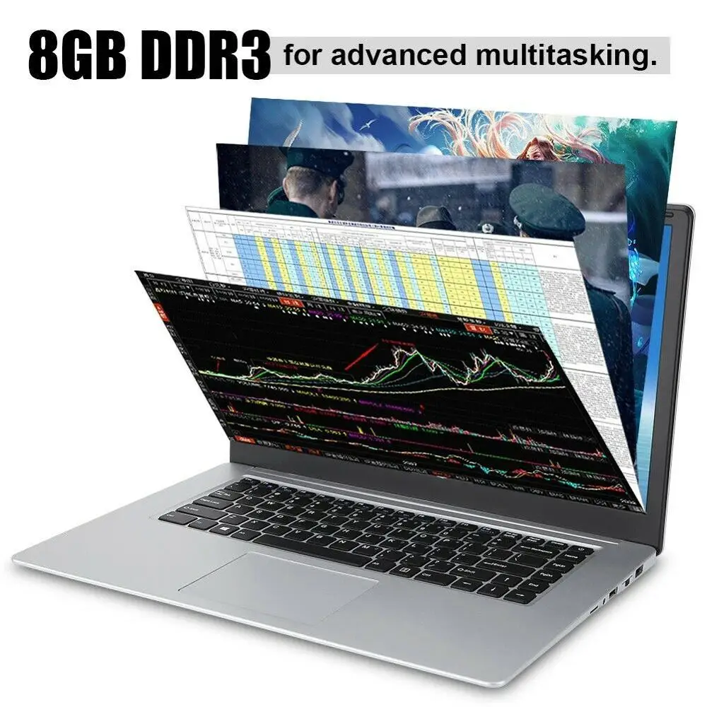 

China OEM new 8GB laptop 15.6 inch Notebook computer 500GB office Business Slim Gaming Netbook