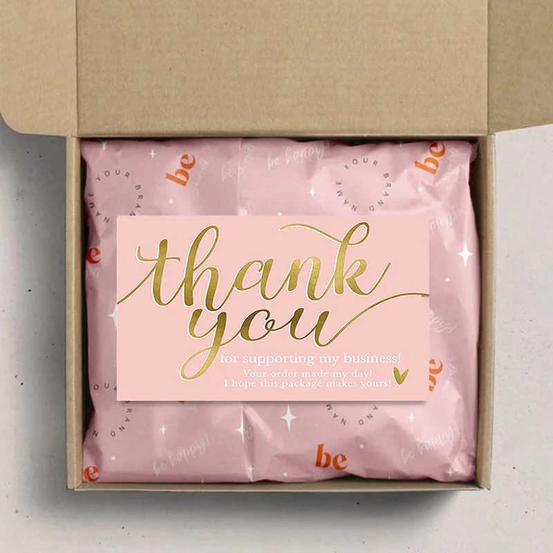 

30pcs Thank You for Supporting My Small Business Card Thanks Greeting Card Appreciation Cardstock for Sellers Gift 5.4*9cm