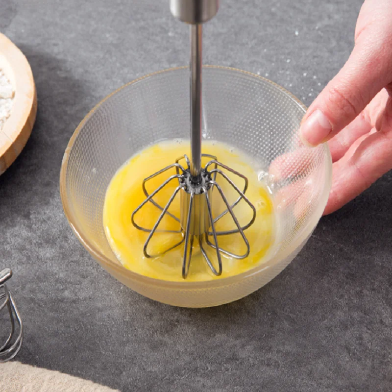 WALFOS Stainless Steel Hand Pressure Rotating Semi-Automatic Mixer Coffee Milk Mixing Eggbeater Handheld Kitchen Cooking Tool