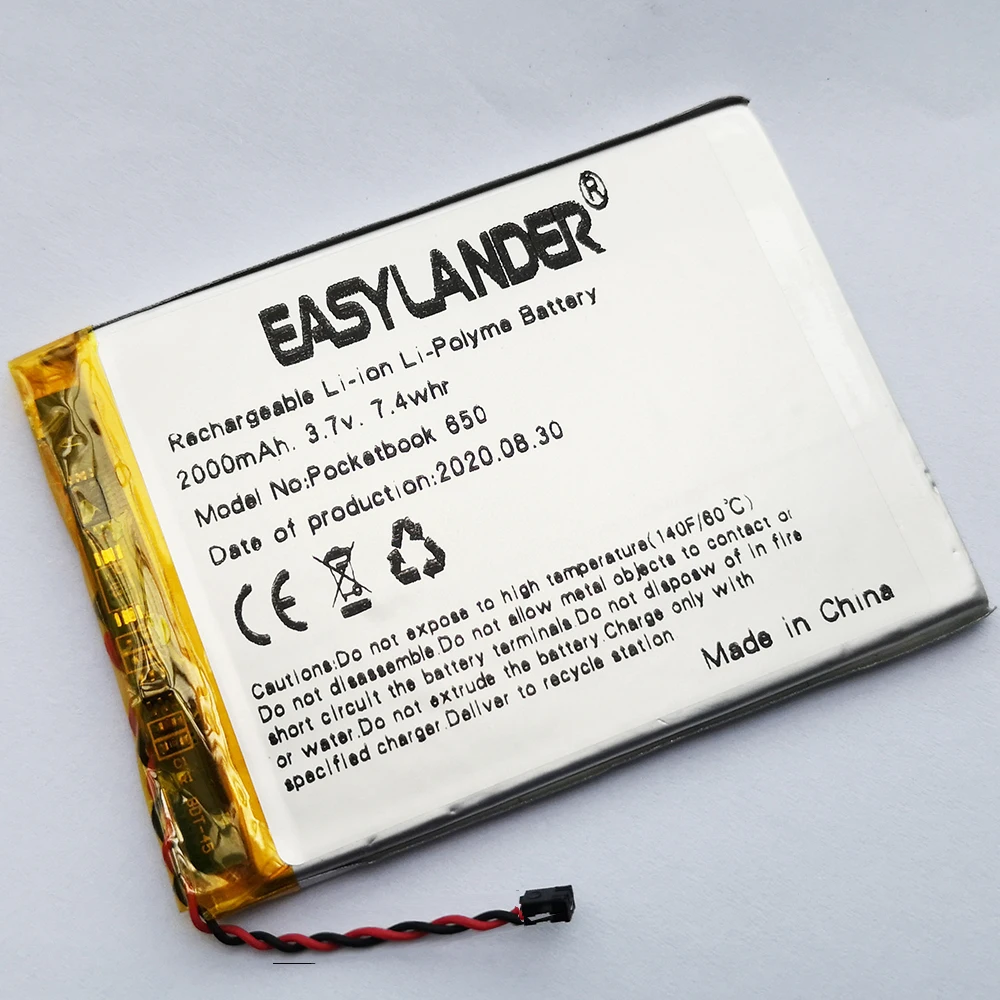 

3.7V 2000mAh Rechargeable Lithium Li-ion Polymer Battery FOR E-BOOK PocketBook 650 PB650 BATTERY