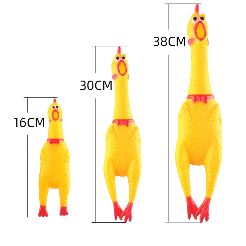 

16/30CM Screaming Chicken Pets Dog Toys Squeeze Squeaky Sound Funny Toy Safety Rubber For Dogs Molar Chew Toys Игрушки для собак