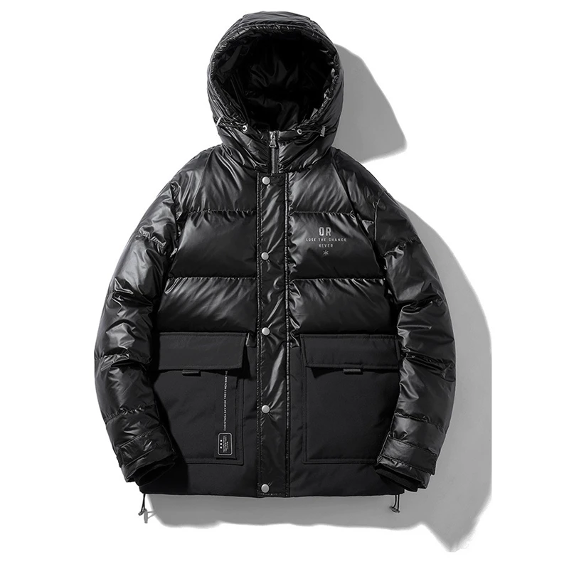 Winter Herren Weiße Ente Unten Mäntel Mit Kapuze Short Solide Puffer Jacken Männlichen Dicke Warme Hip Hop Streetwear für Männer Parkas JK-914