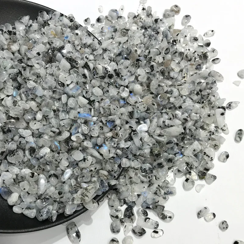 Drop Shipping 100g Natural White Moonstone Crystal Gravel Rock Quartz Labradorite Crystal Decor Natural Stones and Crystals