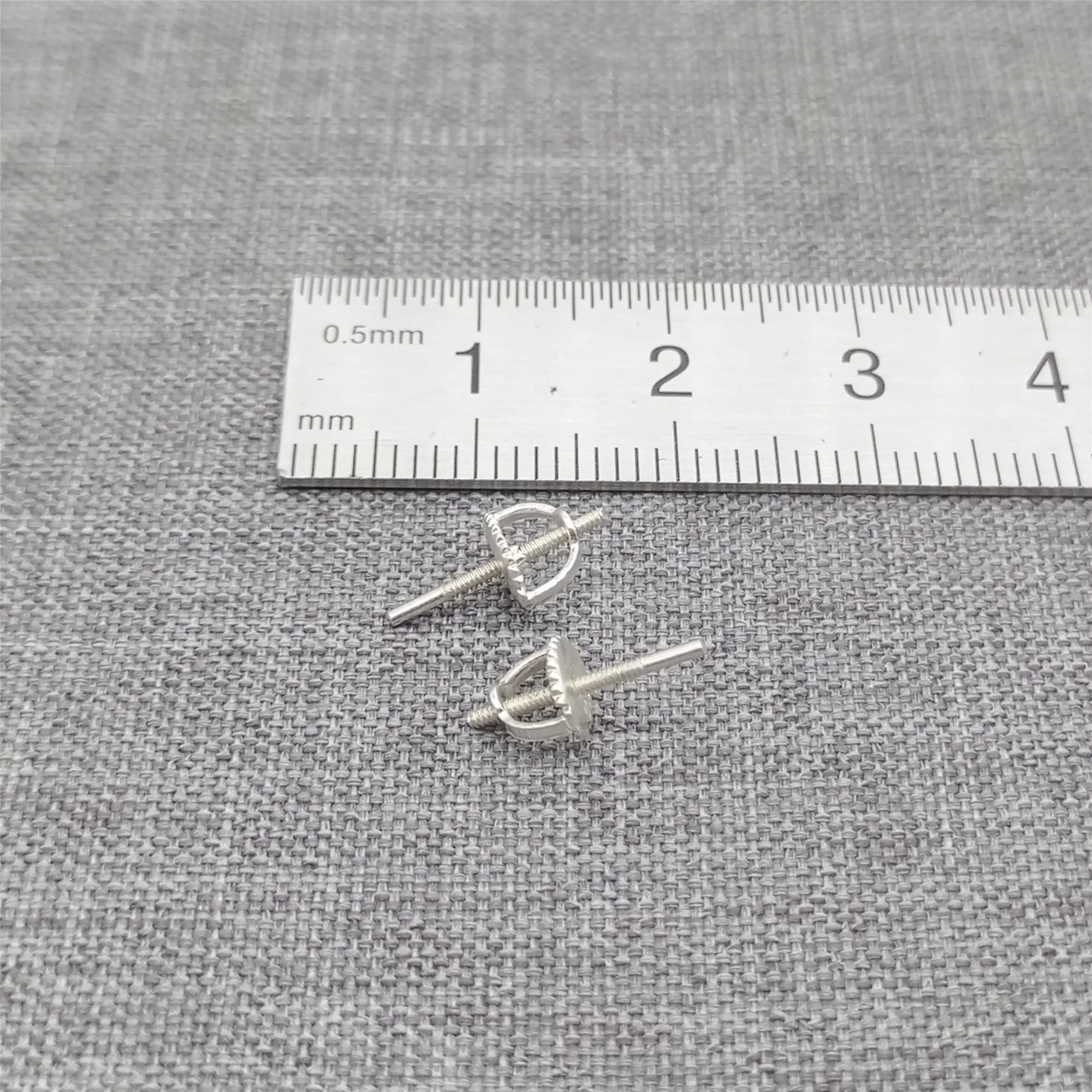 5prs of 925 Sterling Silver Threaded Post Screw Type Earnuts Earring Components 4mm 5mm 6mm