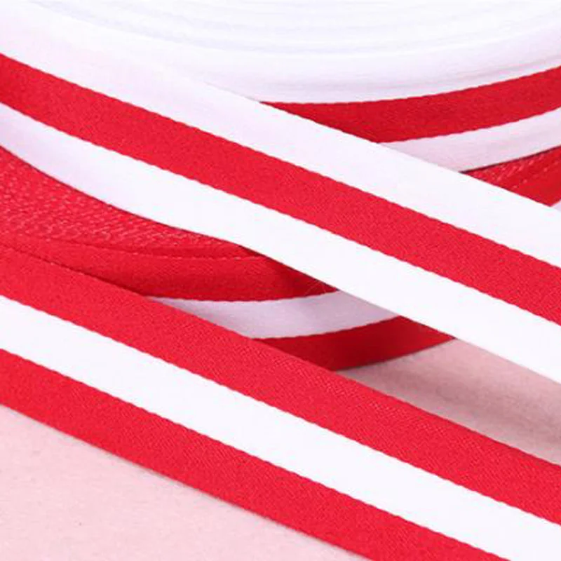 40mm Quality White and red polyester striped Grosgrain Ribbon DIY Belt Clothing accessories handmade sewing accessoriesdiy belt