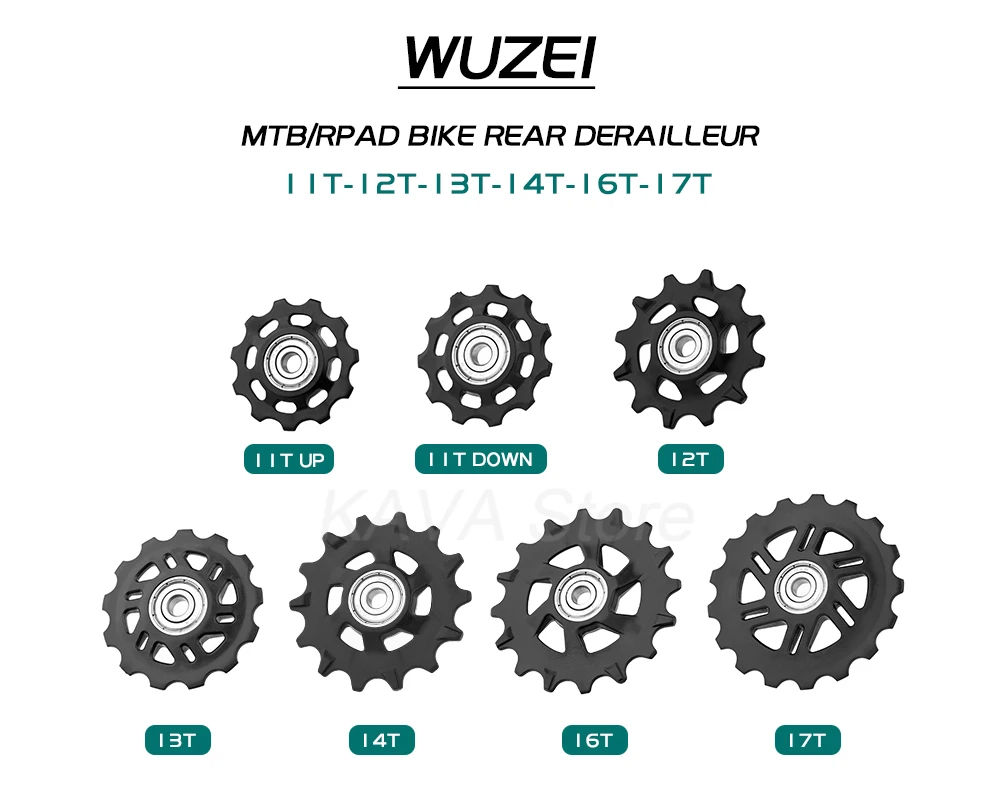 WUZEI Fahrrad Pulley 11T 12T 13T 14T 16T 17T Schaltwerk Pulley Rennrad jockey 7-12 Geschwindigkeit Guide Rad für Shimano SRAM – Detail 2