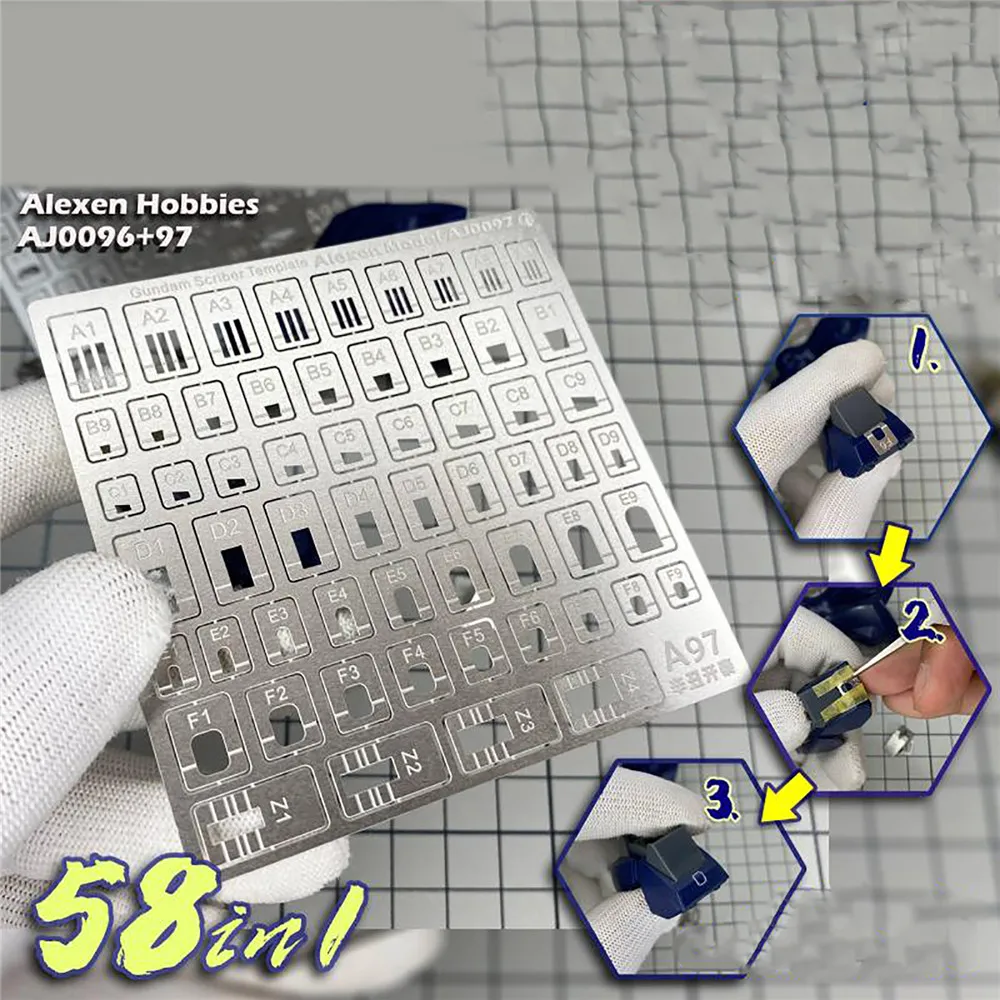 Écriture gravée pliable et plate pour modèle Gundam, outil de bricolage, modèle de scripteur, règle auxiliaire