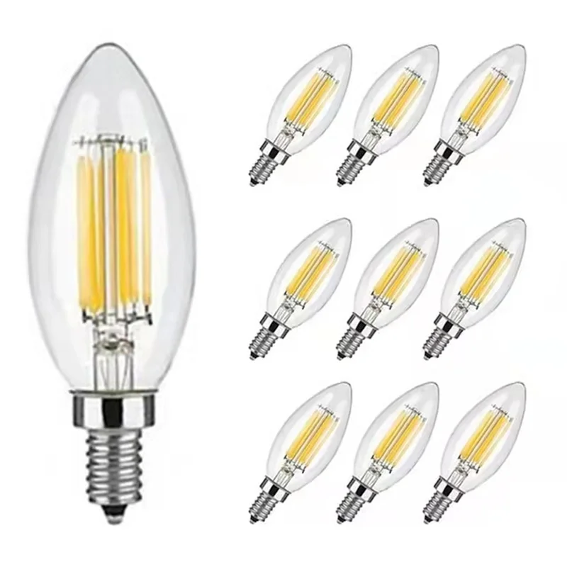 

220V E14 C35 2W/4W/6W Led Bulb Filament Candle Light Bulbs 2700k 6000k Cold Warm White Edison Retro Candelabra Antique Lamps