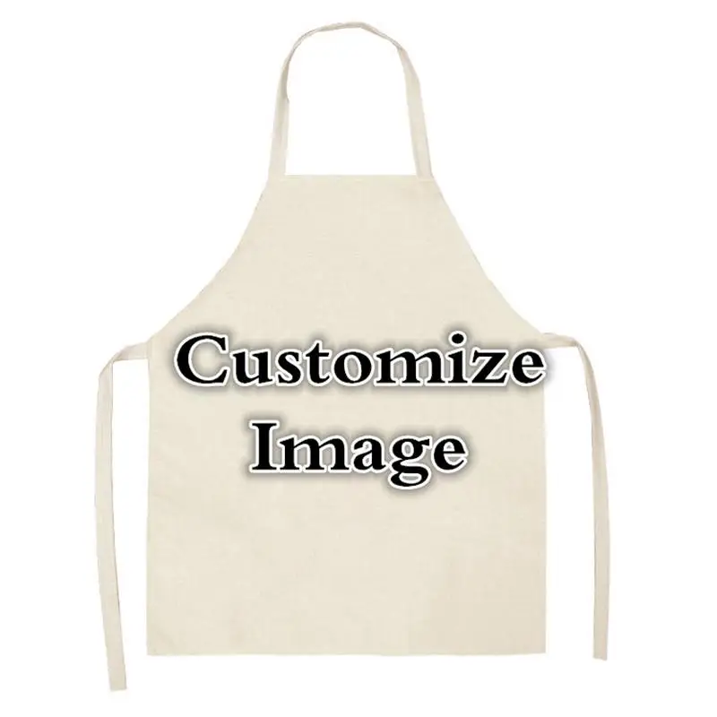 Customize Your Apron Grill Kitchen Chef Linen Apron for BBQ Baking Cooking for Men Women Adjustable WQ92