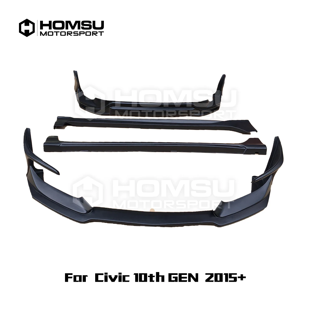 GF Style PP Material full set Body Kits Front Rear lip Spoiler for honda civic 10th Gen to GF Style 2015+ car bumper protector