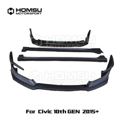 GF Style PP Material full set Body Kits Front Rear lip  Spoiler for honda civic 10th Gen to GF Style 2015+ car bumper protector