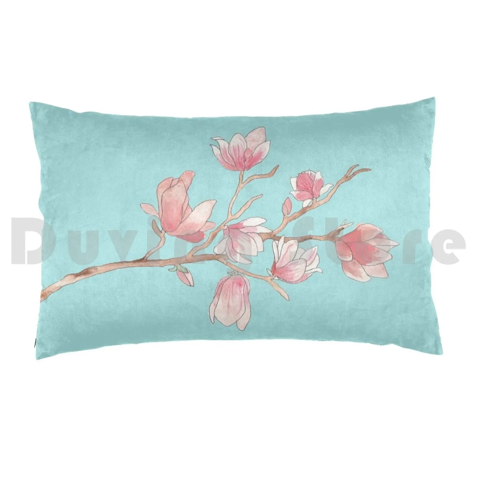 Pillow Case Watercolour Magnolia 2453 Watercolour Watercolor Magnolia Floral Tree Blossom Flowers