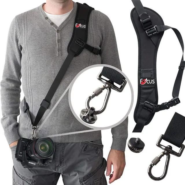 High Quality Focus F-1 Shoulder Camera Strap Quick Carry Speed Sling Soft Shoulder Sling Belt Neck Strap For Camera DSLR Black 2