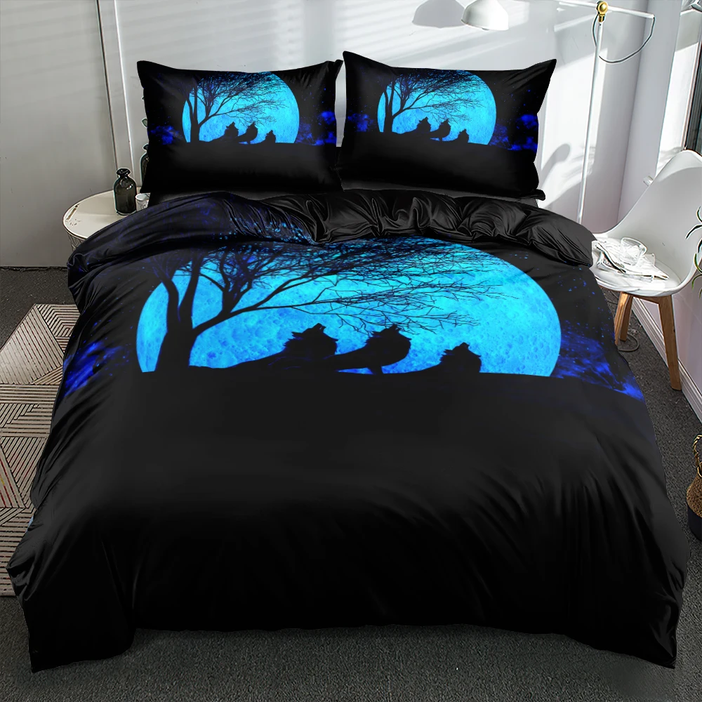 

Duvet Cover Sets Shouting Wolves King,Queen,Full Digital Printing Comforter Covers Bed Linen Bedding Set 260x220cm Home Textile