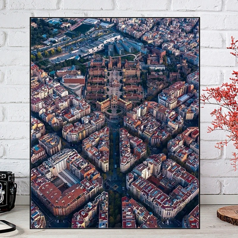 Diamond Painting Barcelona Landscape, Spain Guell Park 5D DIY Art Full Drill Cross Stitch Scenery Mosaic Embroidery Home Decor