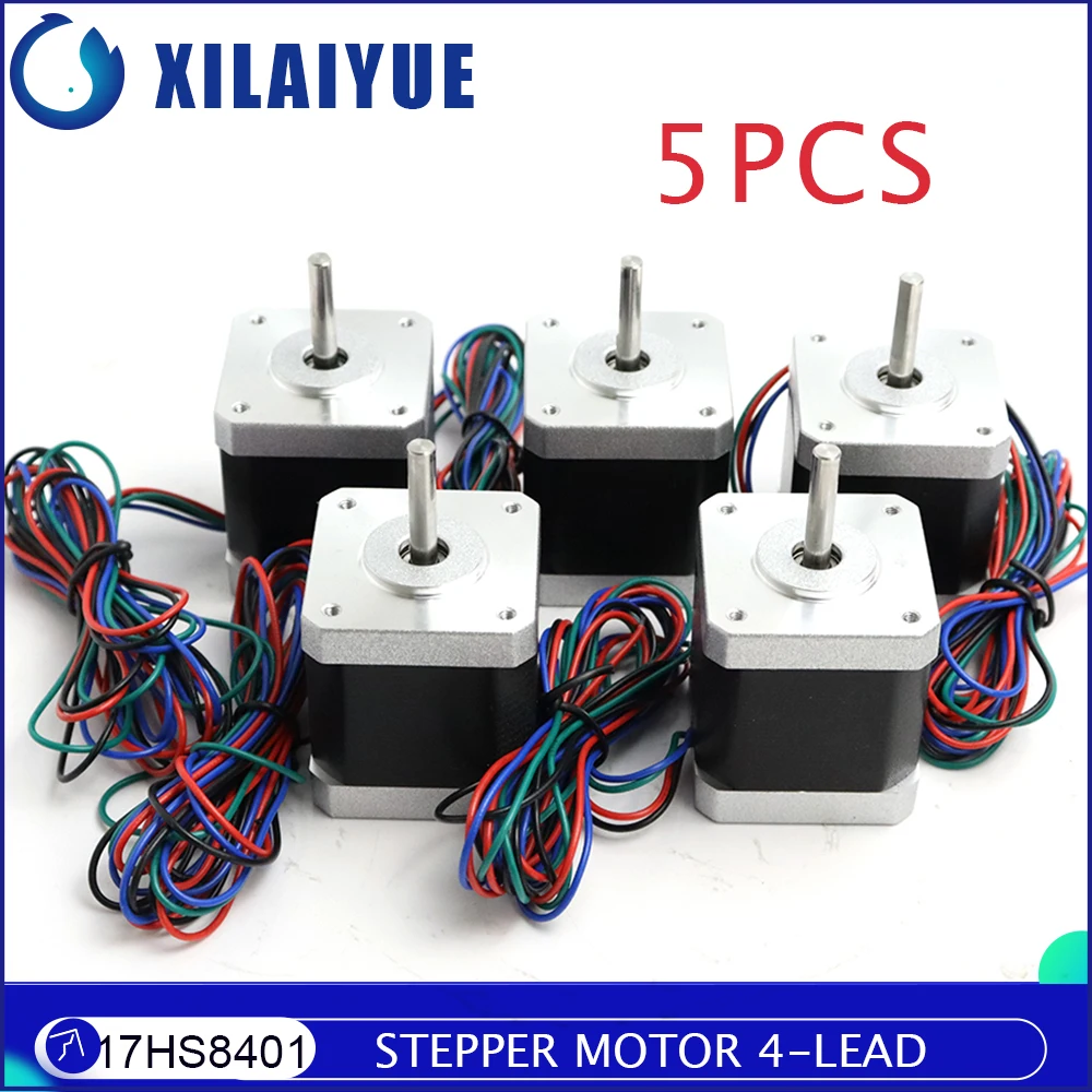 

5PCS Nema17 17HS8401 Stepper Motor 4-lead 42 motor Nema 17 motor 42BYGH 1.8A motor for CNC XYZ