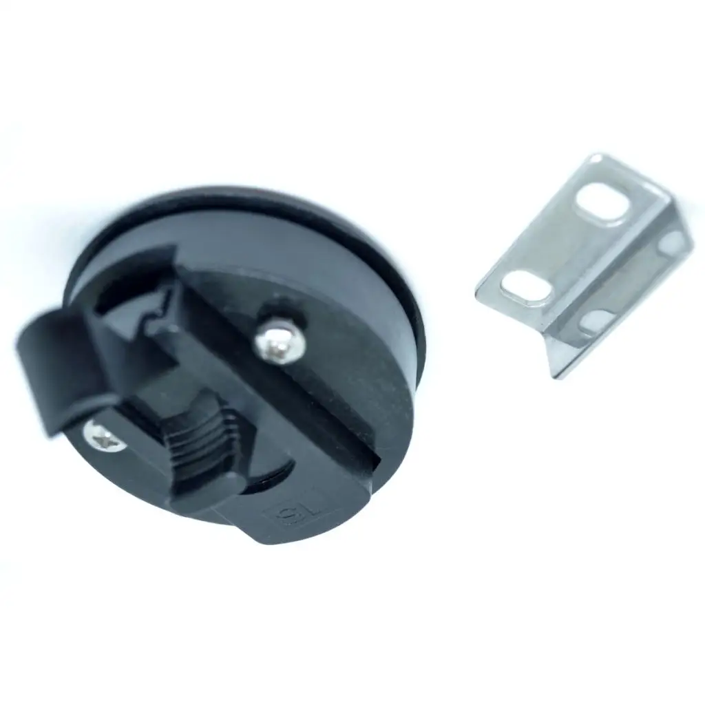 2 inch 50mm Round Slam Latch Flush Ring Door Pull Latch Non-Locking for Boat Doors, Black