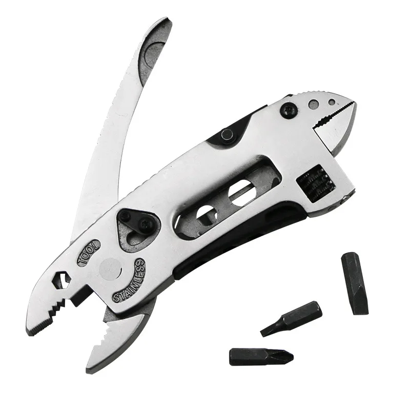Mini alicates multiherramienta, juego de cuchillo de bolsillo, destornillador, llave ajustable, llave de mandíbula, reparación de mano, herramientas múltiples para exteriores
