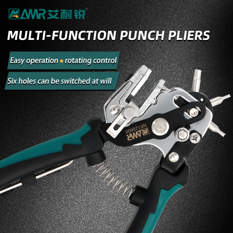 Multi-Function Punch Tool Set for Belts Watch Straps Saddles Shoes Fabric Super Heavy Duty Puncher  Punching Pliers Maker Tool